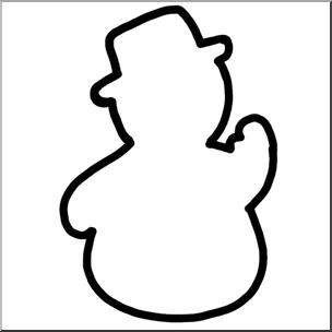 Clip Art: Christmas Cookie – Snowman B&W