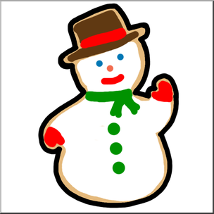 Clip Art: Christmas Cookie – Snowman COLOR