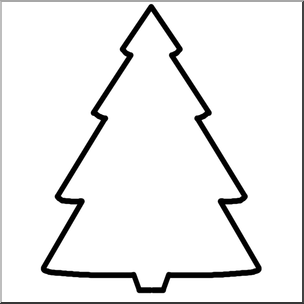 Clip Art: Christmas Cookie – Tree B&W