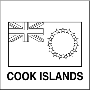 Clip Art: Flags: Cook Islands B&W