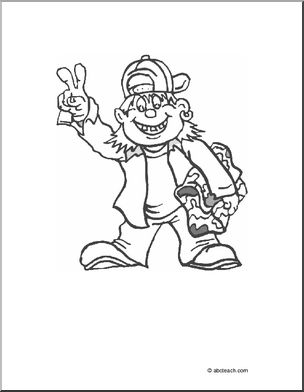 Coloring Page: Cool Kid