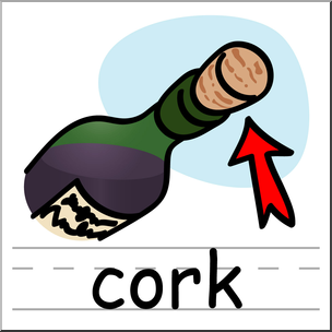 Clip Art: Basic Words: Cork Color Labeled