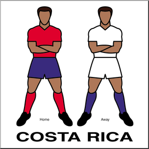 Clip Art: Men’s Uniforms: Costa Rica Color