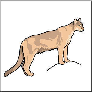 Clip Art: Big Cats: Cougar Color 1