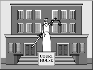 Clip Art: Buildings: Court House Grayscale