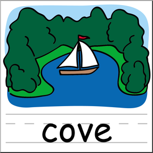 Clip Art: Basic Words: Cove Color Labeled