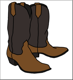 Clip Art: Western Theme: Cowboy Boots Color