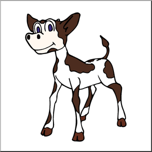 Clip Art: Cartoon Cow: Calf Color