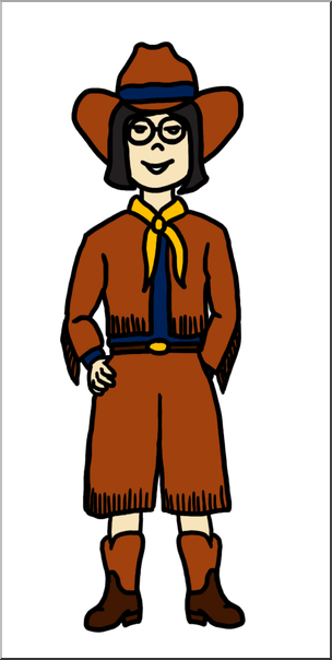 Clip Art: Western Theme: Cowgirl 3 Color