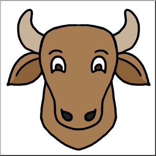 Clip Art: Cartoon Animal Faces: Cow Color