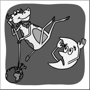 Clip Art: Hey Diddle Diddle 2 Grayscale