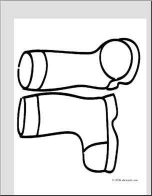 Clip Art: Basic Words: Boots (coloring page)