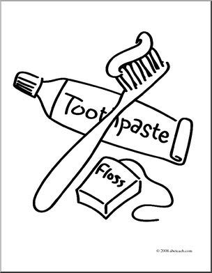 Clip Art: Dental Hygiene (coloring page)