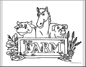 Clip Art: Farm Graphic (coloring page)