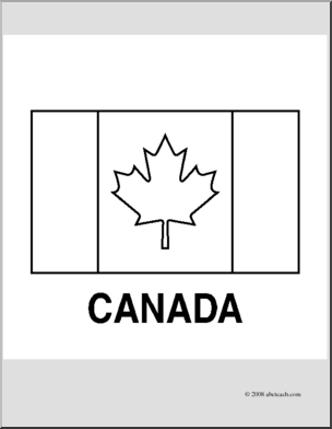 Clip Art: Flags: Canada (coloring page)