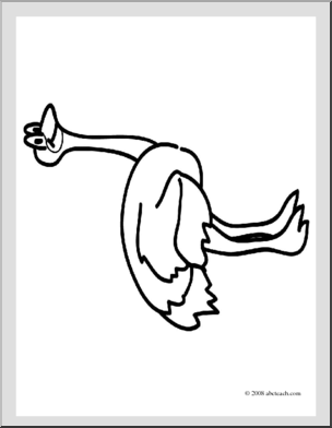Clip Art: Basic Words: Ostrich (coloring page)