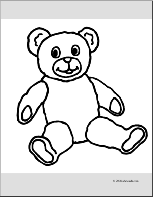 Clip Art: Teddy Bear 2 (coloring page)
