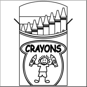 Clip Art: Crayon Box B&W