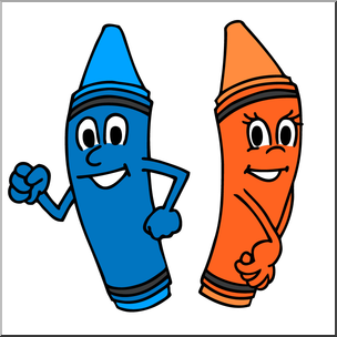 Clip Art: Cartoon Crayon Kids Color
