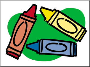 Clip Art: Basic Words: Crayons Color Unlabeled