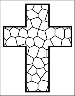 Clip Art: Religious: Cross 2 B&W