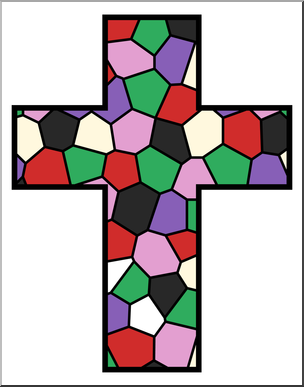 Clip Art: Religious: Cross 2 Color 2