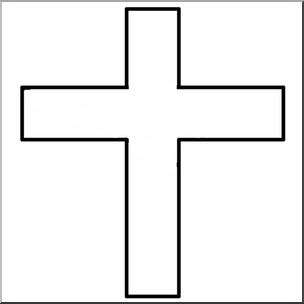 Clip Art: Religious: Cross B&W