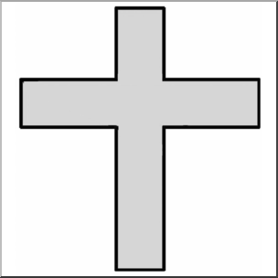 Clip Art: Religious: Cross Grayscale