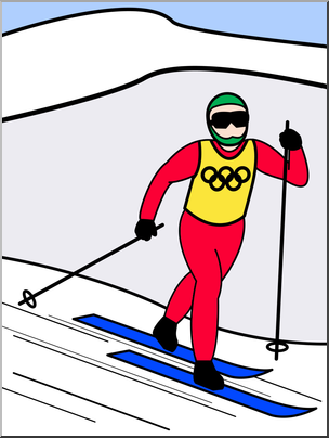 Clip Art: Winter Olympics: Cross Country Color