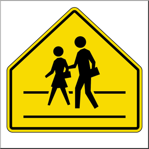 Clip Art: Signs: Crosswalk Color