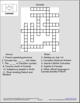 Crossword: Canada