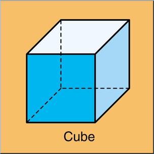 Clip Art: 3D Solids: Cube Color Labeled