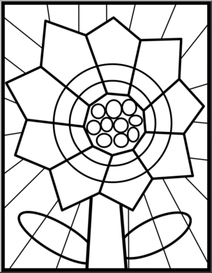 Clip Art: Geometric Flower B&W