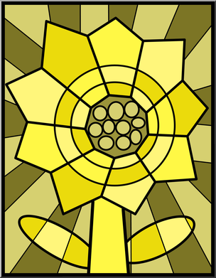 Clip Art: Geometric Flower Color