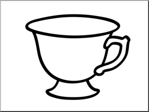 Clip Art: Basic Words: Cup B&W Unlabeled