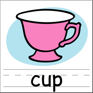 Clip Art: Basic Words: Cup Color Labeled
