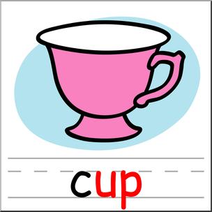 Clip Art: Basic Words: -up Phonics: Cup Color