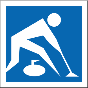 Clip Art: Winter Olympics Event Icon: Curling Color
