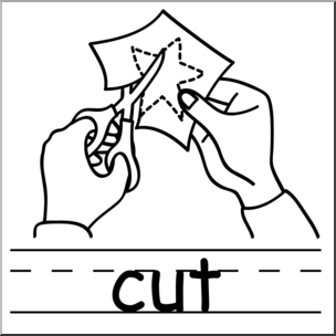 Clip Art: Basic Words: Cut B&W Labeled