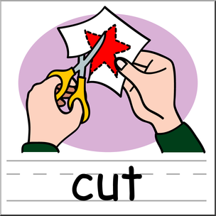 Clip Art: Basic Words: Cut Color Labeled