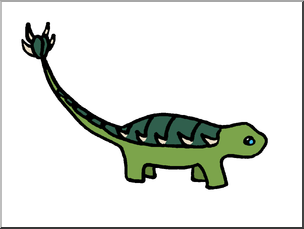 Clip Art: Cute Dinos Ankylosaurus Color
