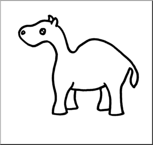 Clip Art: Cute Camel B&W