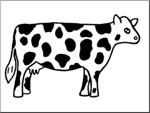 Clip Art: Cute Cow B&W