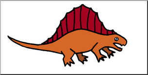 Clip Art: Cute Dinos Dimetrodon Color