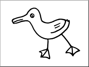 Clip Art: Cute Duck B&W