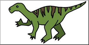 Clip Art: Cute Dinos Iguanodon Color
