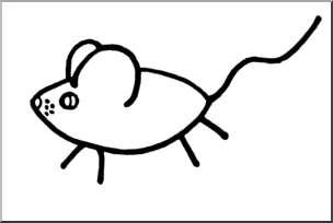 Clip Art: Cute Mouse B&W