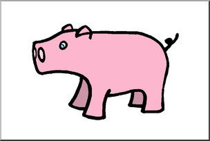 Clip Art: Cute Pig Color
