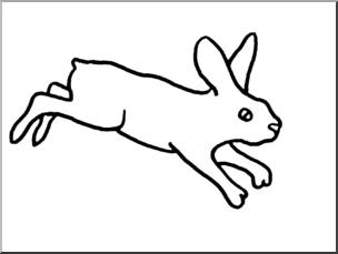 Clip Art: Cute Rabbit B&W