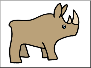 Clip Art: Cute Rhino Color